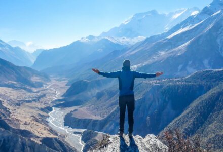 Achttausender in Nepal der Blick